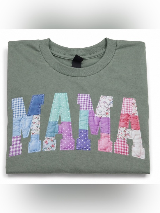 Tops - Mama Graphic Tee Medium Sage Green Boutique Boho Mom Shirt Handmade Gift